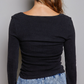 Ribbed Knit Henley Tops