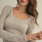 Long Sleeve Scalloped Tops