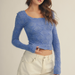 Long Sleeve Scalloped Tops
