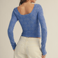 Long Sleeve Scalloped Tops