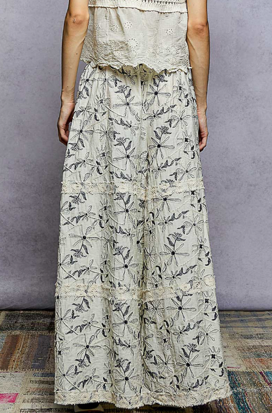 Embroidered Floral Pants *Final Sale*