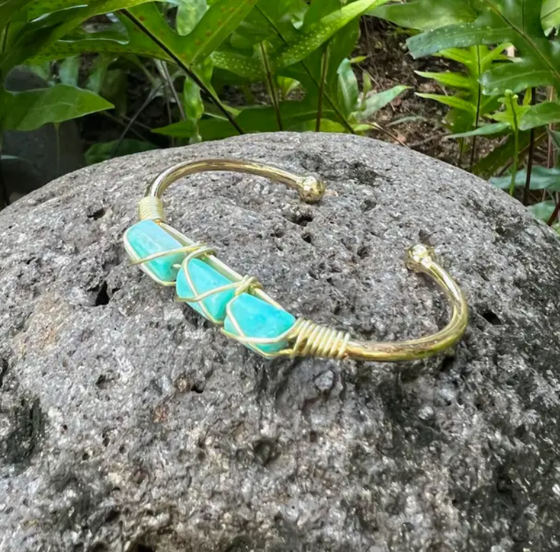 Handmade Gemstone Cuff Bracelets from Hawaii