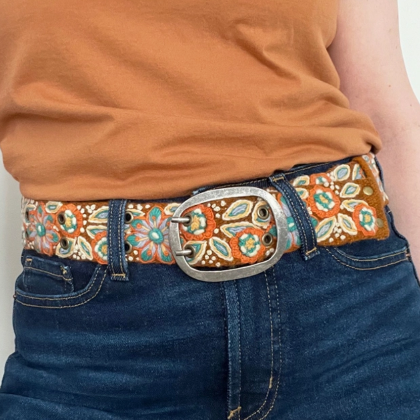 Wool Floral Embroidered Belts