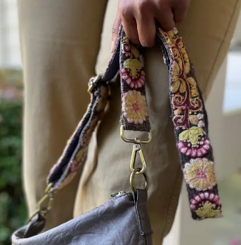 Embroidered Wool Bag Straps