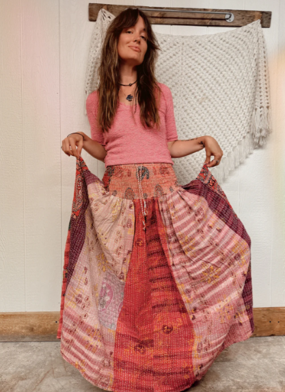 Free Spirited Kantha Skirt