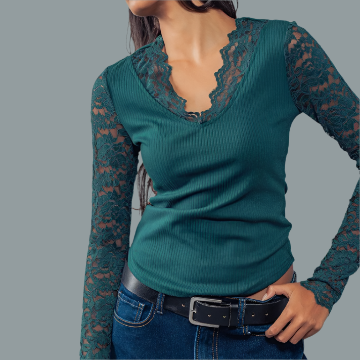 Spice Of Life Lace Sleeve Top