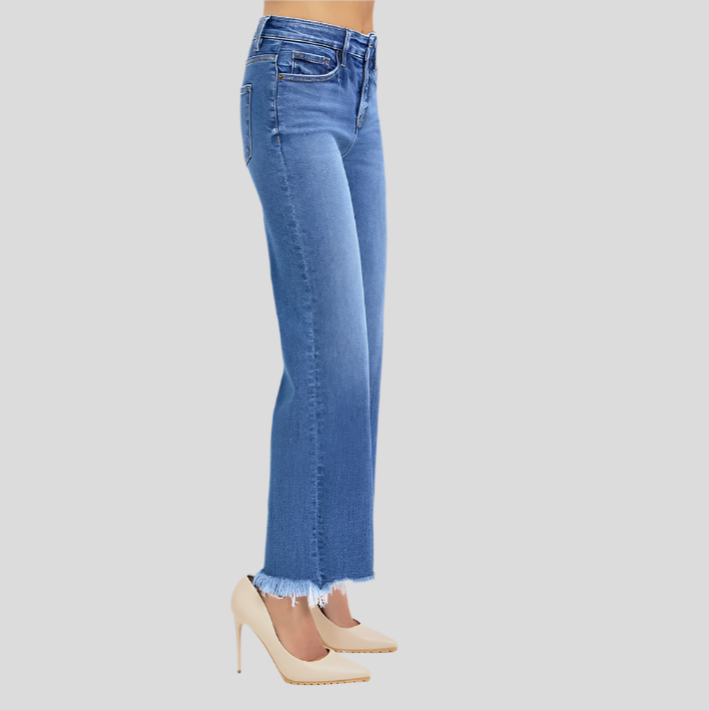 Risen Tummy Control Straight Ankle Jeans