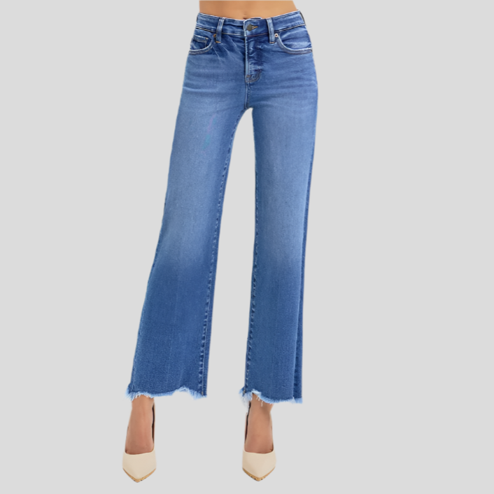 Risen Tummy Control Straight Ankle Jeans