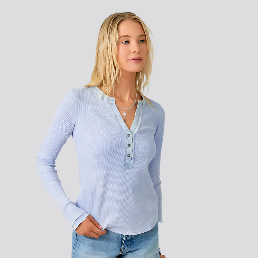 Mineral Washed Henley Top