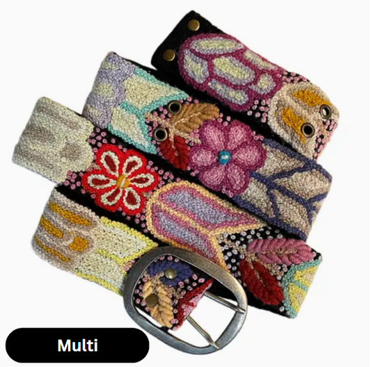 Wool Floral Embroidered Belts