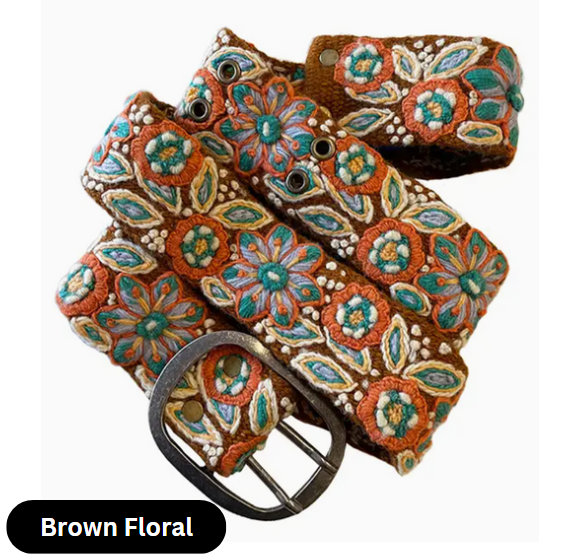 Wool Floral Embroidered Belts