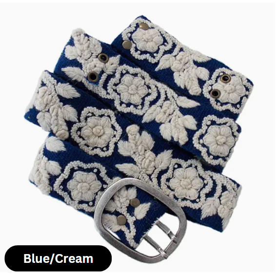 Wool Floral Embroidered Belts