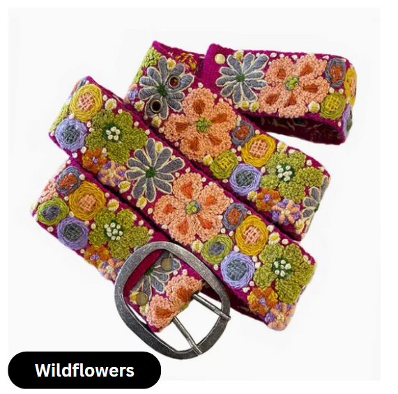 Wool Floral Embroidered Belts