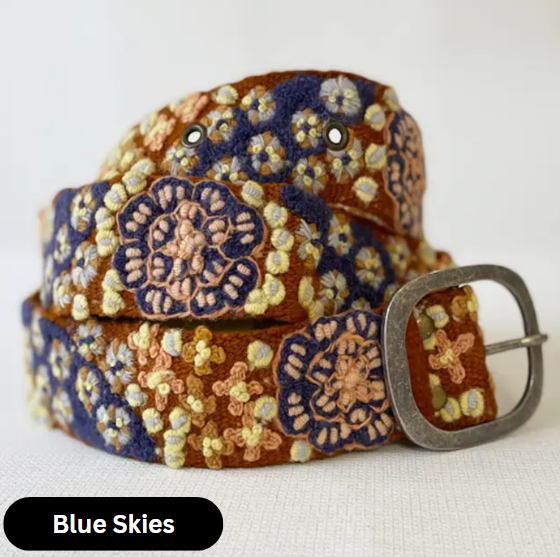 Wool Floral Embroidered Belts