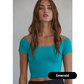 Ribbed Off Shoulder Crop Top