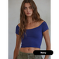 Ribbed Off Shoulder Crop Top