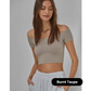 Ribbed Off Shoulder Crop Top