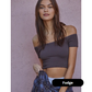 Ribbed Off Shoulder Crop Top