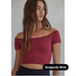 Ribbed Off Shoulder Crop Top