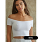 Ribbed Off Shoulder Crop Top
