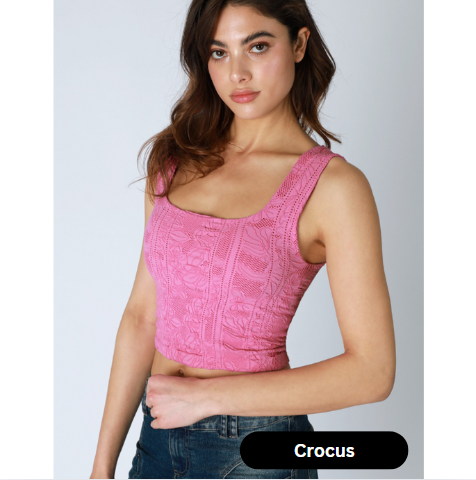 Double Lace Square Neck Crop Top