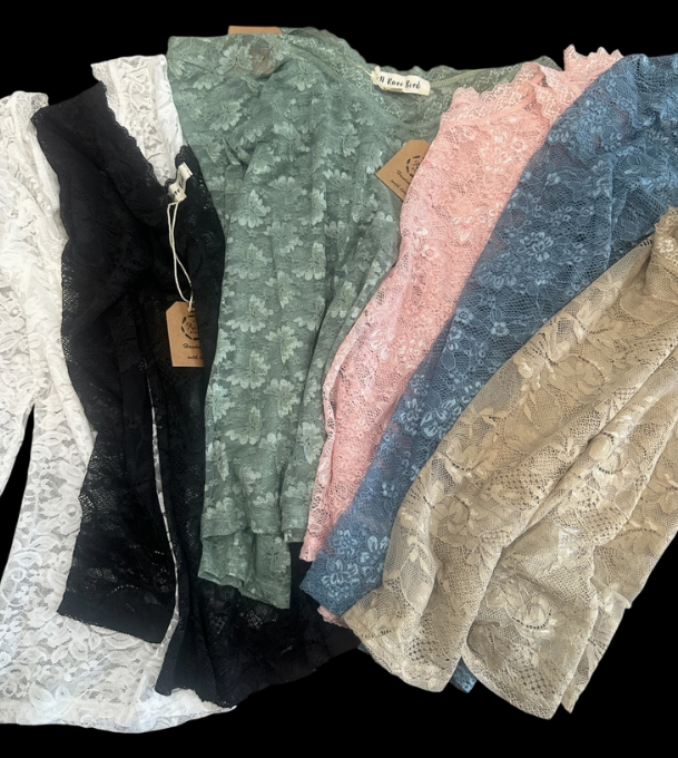 Scoop Neck Lace Layering Tops
