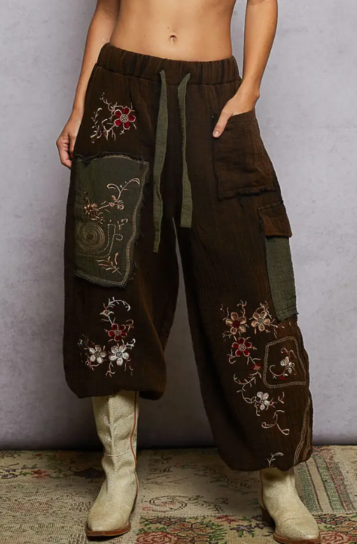 Mossy Trails Embroidered Pants