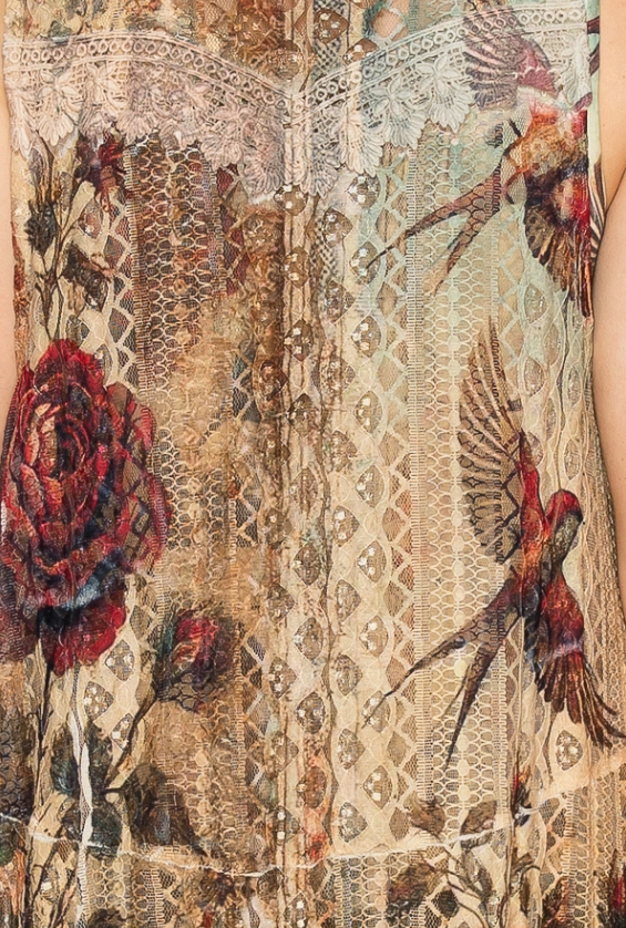 Birds & Blooms Hi-Lo Vest