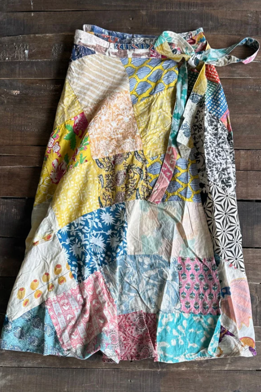 Patchwork Sunrise Wrap Skirt