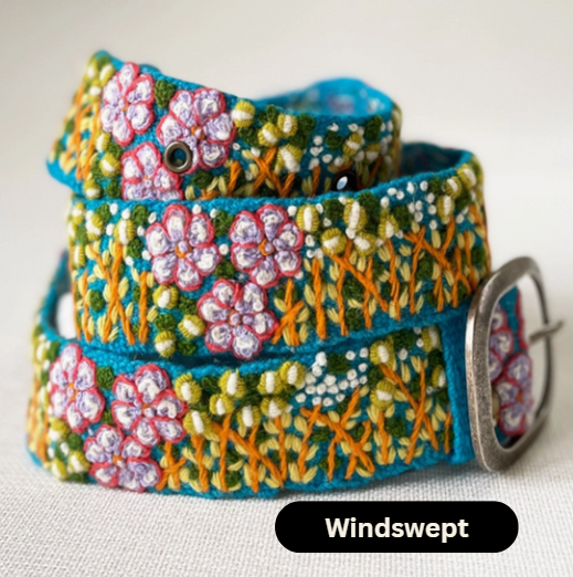 Wool Floral Embroidered Belts