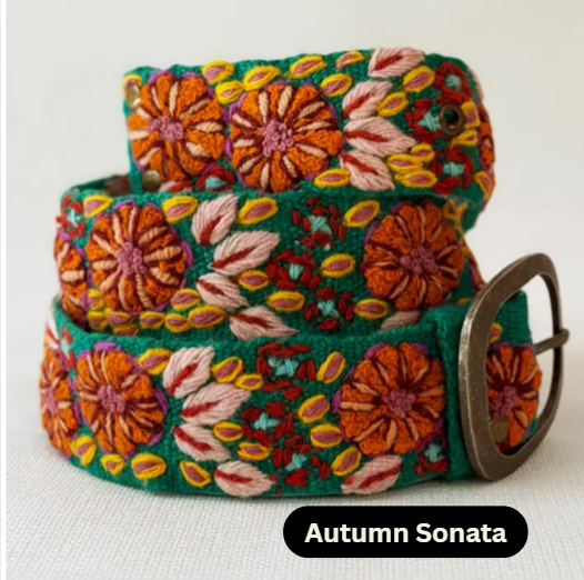 Wool Floral Embroidered Belts