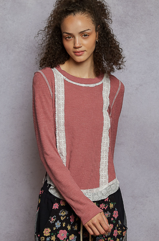 Mauve Ribbed Top *Final Sale*