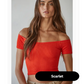 Ribbed Off Shoulder Crop Top