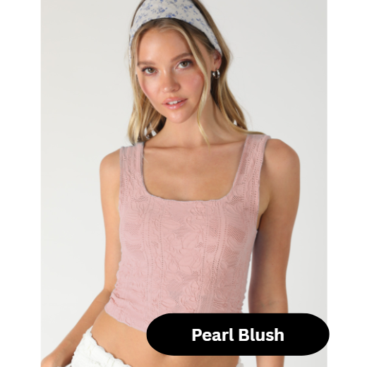 Double Lace Square Neck Crop Top