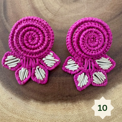 Woven Palm Leaf Earrings