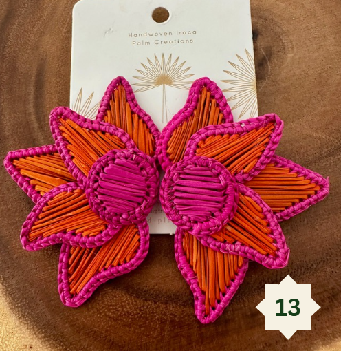 Woven Palm Leaf Earrings