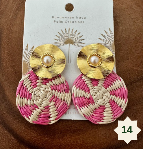 Woven Palm Leaf Earrings