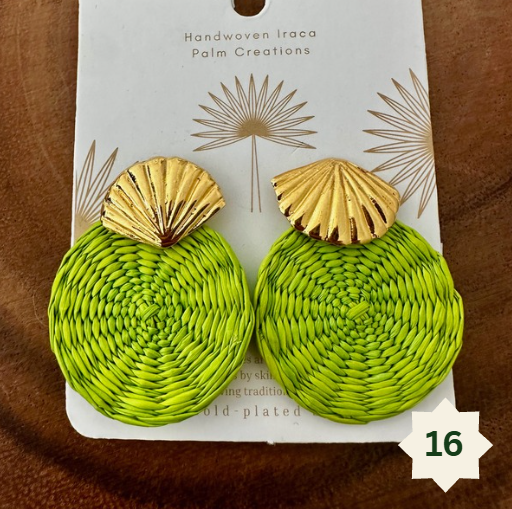 Woven Palm Leaf Earrings