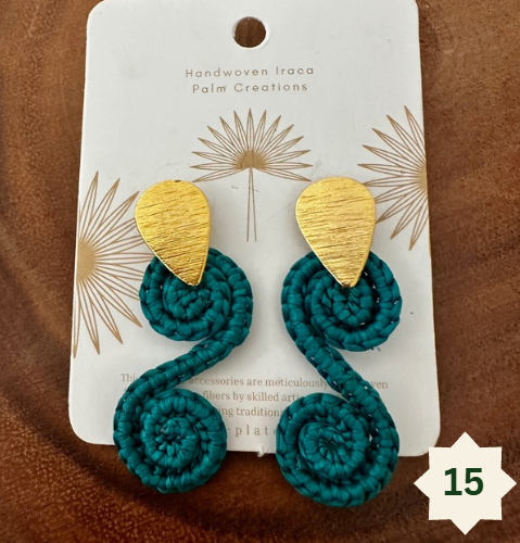 Woven Palm Leaf Earrings