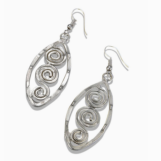 Hammered Silver Earrings