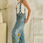 Sunflower Embroidered Suspender Jeans