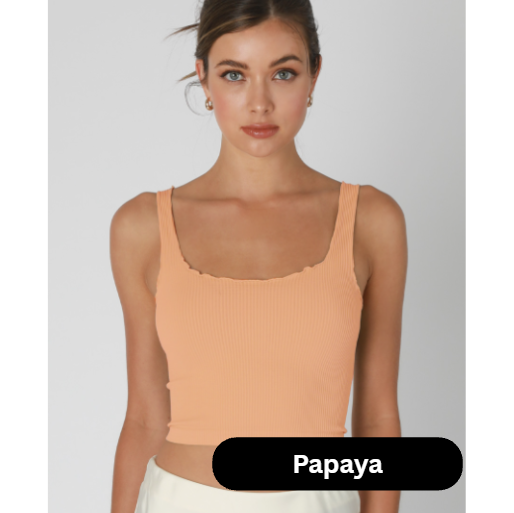 Ribbed Lettuce Edge Tank Tops
