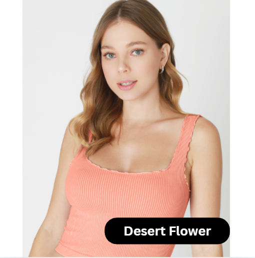 Ribbed Lettuce Edge Tank Tops