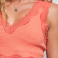 Pol Ribbed Lace Crop Top