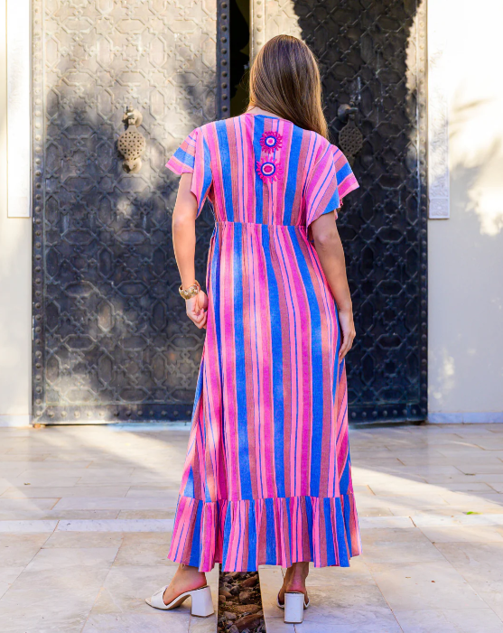 Blue/Pink Stripe Dress