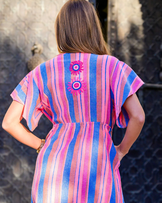 Blue/Pink Stripe Dress