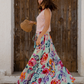 Blue Floral Maxi Skirt