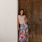 Blue Floral Maxi Skirt