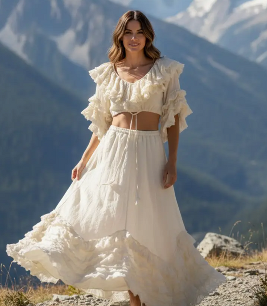 Asymmetrical Ruffle Skirt