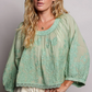 Sage Advice Embroidered Top